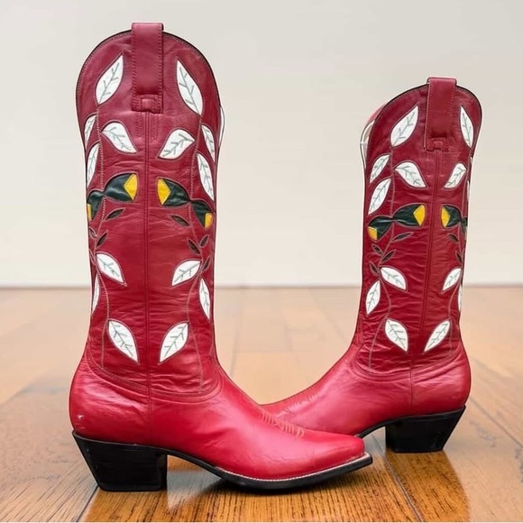 don quijote Shoes - 1990s Don Quijote Inlay Boots — Women’s 7.5 M Vintage Cowboy Cowgirl Boots